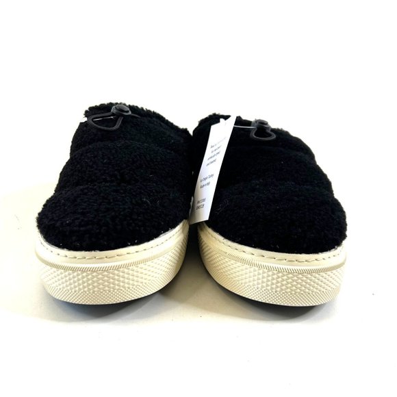 New Ross and Snow Black Shearling Puff Scuff Mens Size 14 Made in Italy Luxury - Picture 4 of 8